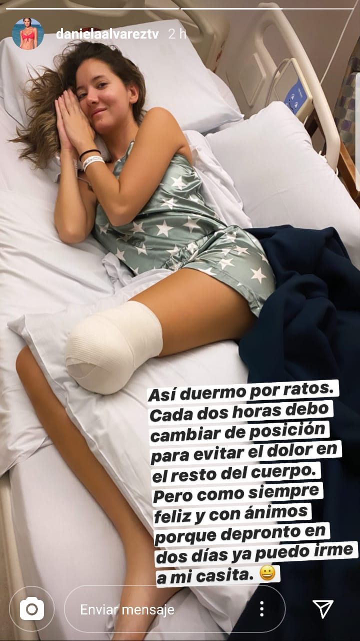 Daniella Álvarez: “Así duermo por ratos, pero como siempre feliz” 