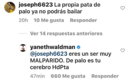 Así respondió Yaneth Waldman a un insulto contra Daniella Álvarez