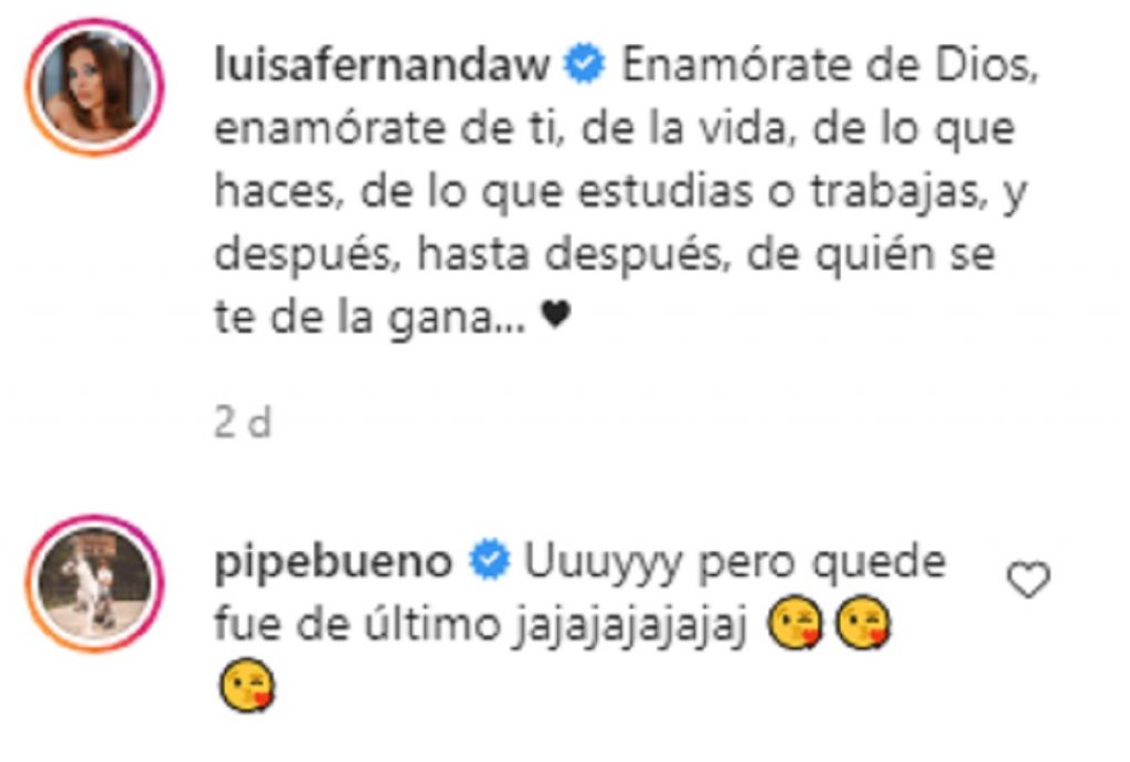 Así le respondió Luisa Fernanda W a Pipe Bueno por una escena de celos