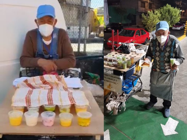 Abuelo vende gelatinas y postre para pagar la cirugía de su nieto