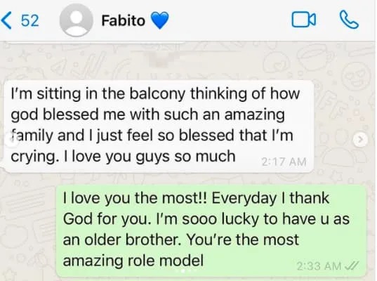 Hermana de Legarda hizo llorar a más de uno al publicar una conversación con su hermano tras dos años de su muerte