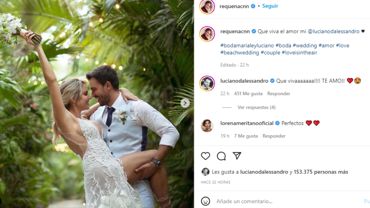Esposa de Luciano D’Alessandro compartió románticas fotos del día de su boda 
