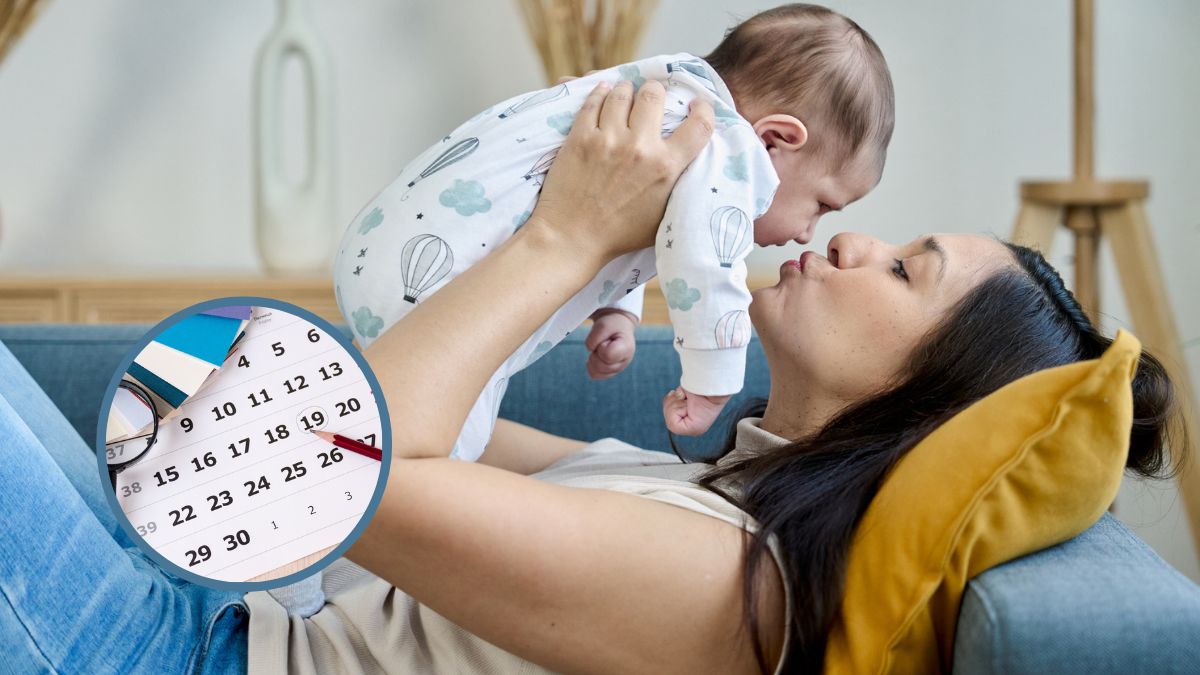 Imagen de referencia // Una mujer con un bebe // En el círculo calendario 2024 // Getty Images