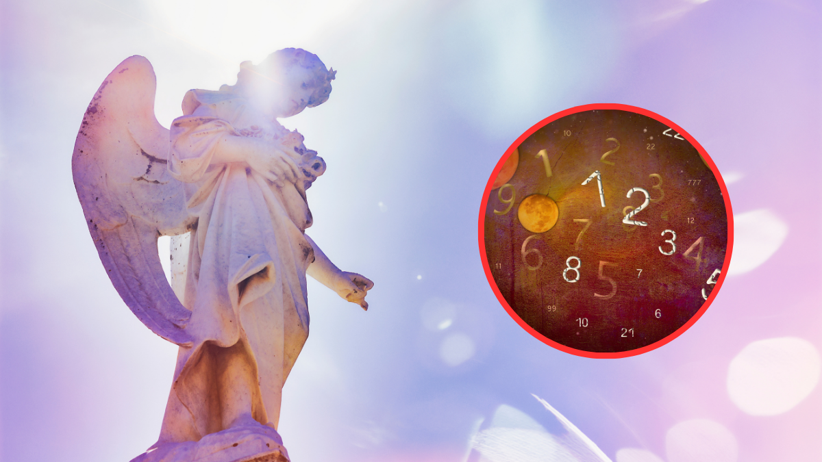 Ilustración de un ángel y de fondo secuencias diferentes de números (Foto vía Getty Images).