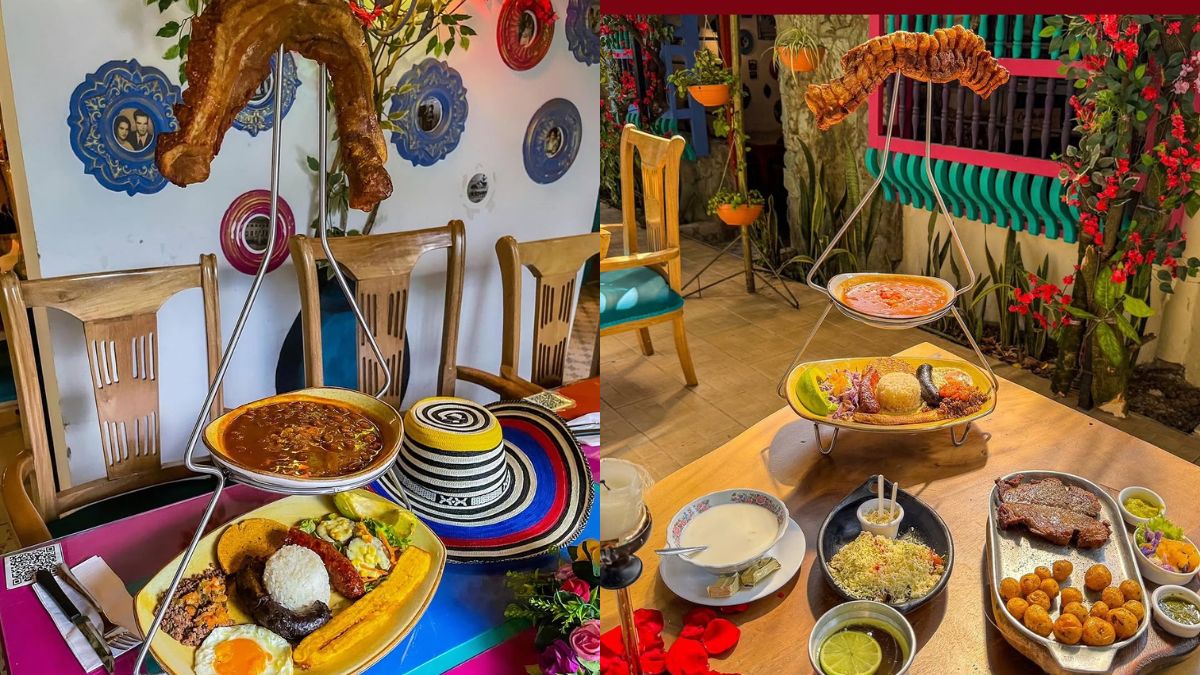 Bandeja paisa de tres pisos // Foto: Instagram @leonor_colombia