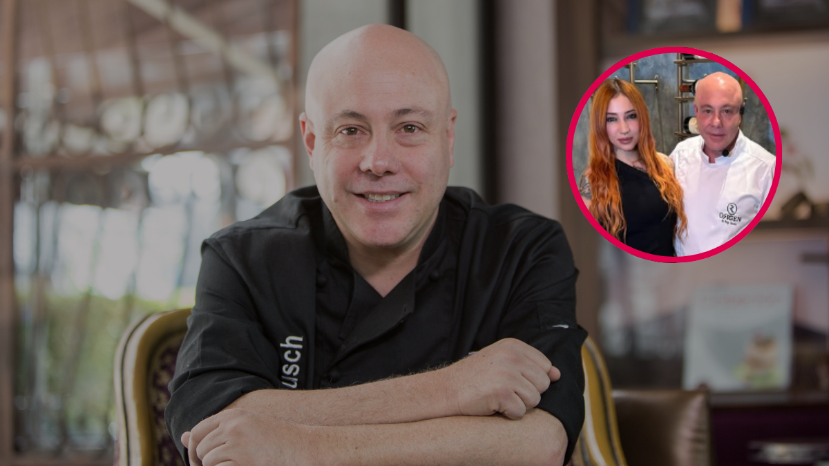 Rausch sonriendo y foto de él junto con su pareja. Crédito: Colprensa/ @jorge.rausch y @alejandrarosalesdj