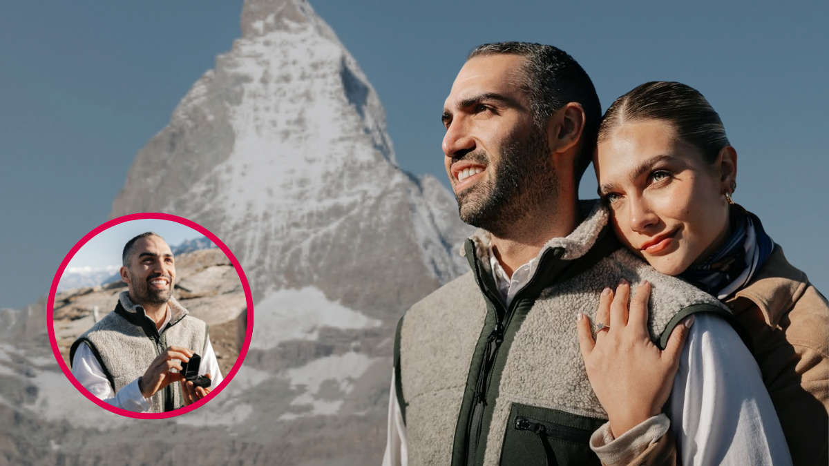 Mafe Aristizábal en Suiza, junto con su futuro esposo. Crédito: @mafearistizabalu/@arangoval