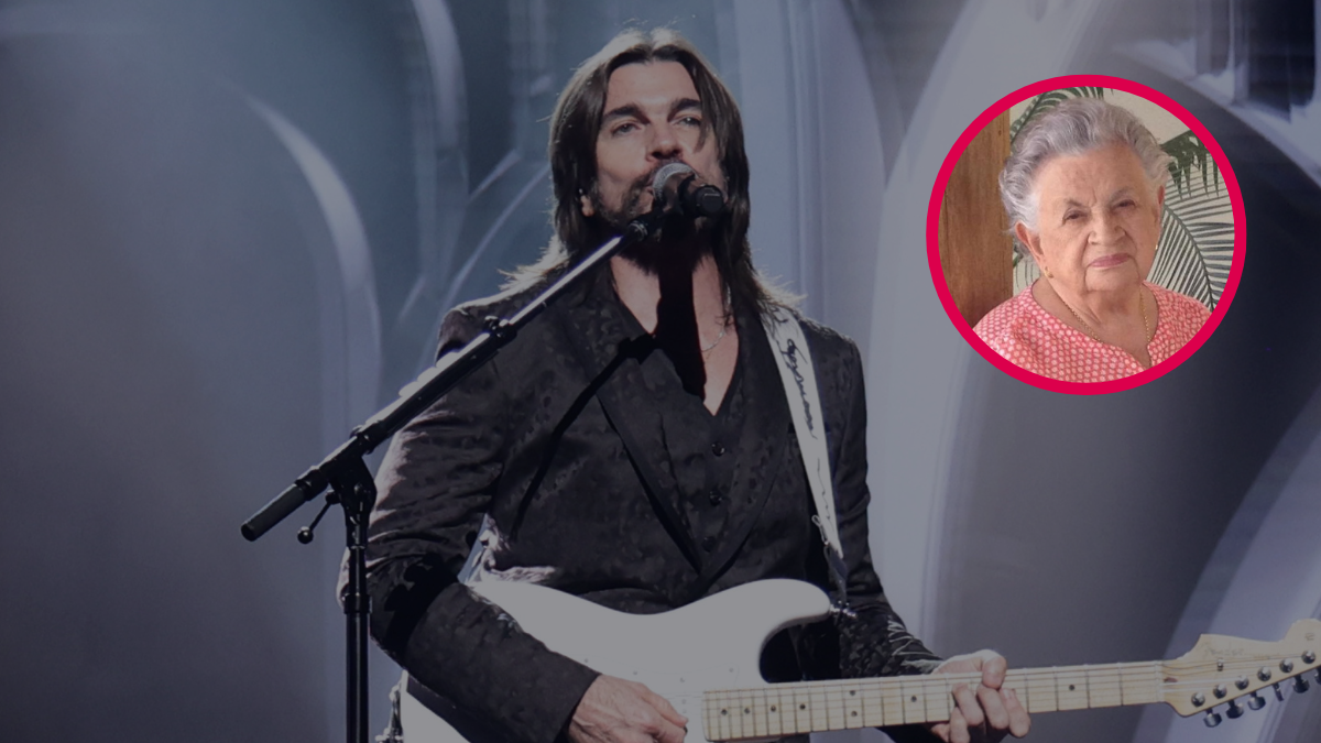 Juanes tocando una guitarra junto a una fotografía de su mamá- Crédito:Getty images/@Juanes