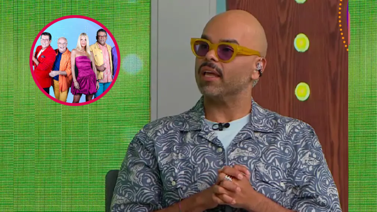 Carlos Vargas hablando en un programa de Caracol Tv, en la otra foto el elenco de 'La Red'. Crédito: Caracol TV/´La Red'