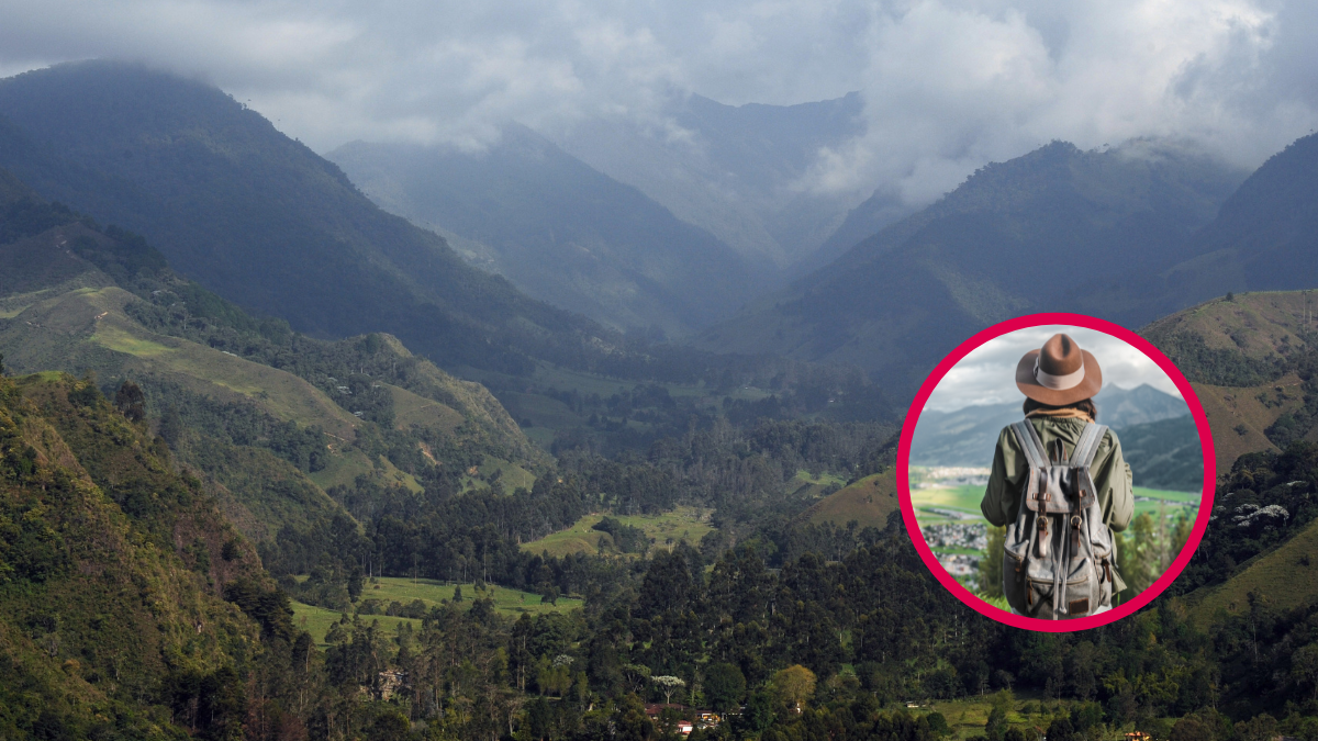 Persona viajando y paisaje del Valle del Cócora. -Crédito: Getty images/Canva.