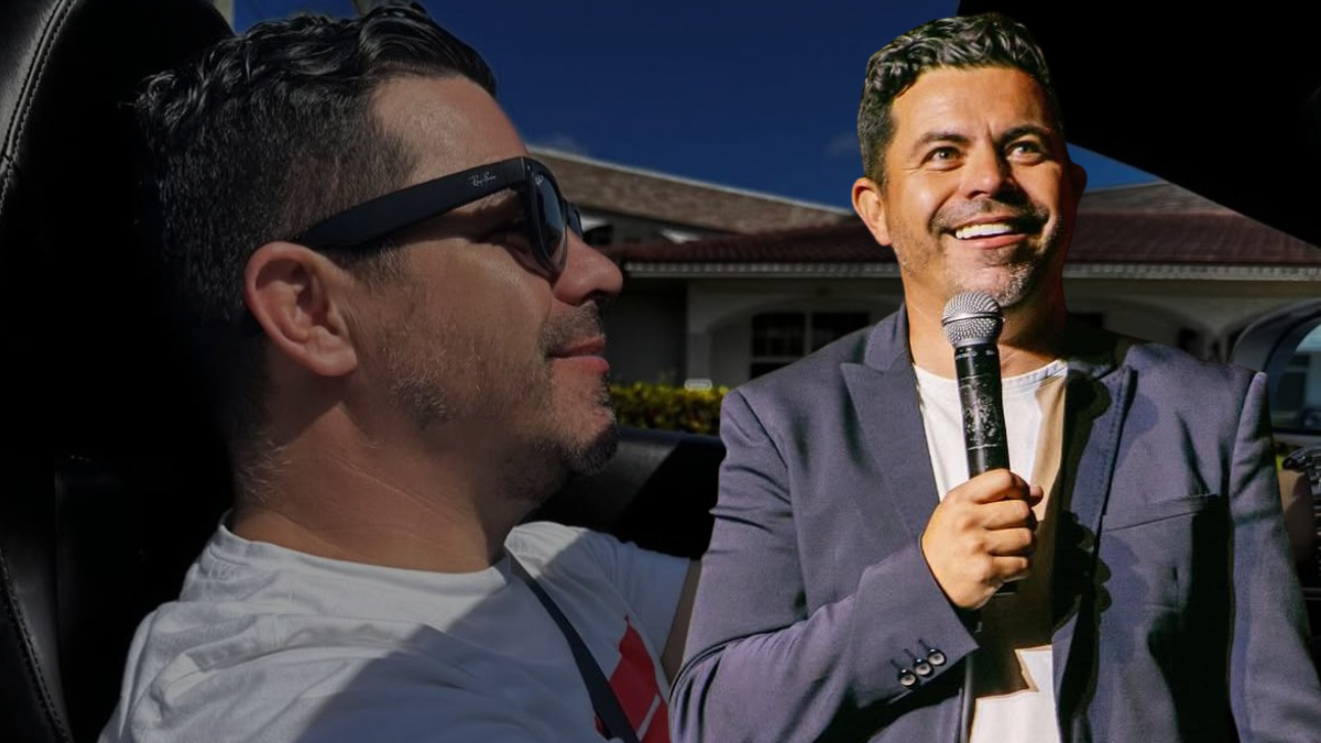 Piter Albeiro manejando y en un show de comedia. Crédito: @piteralbeiro