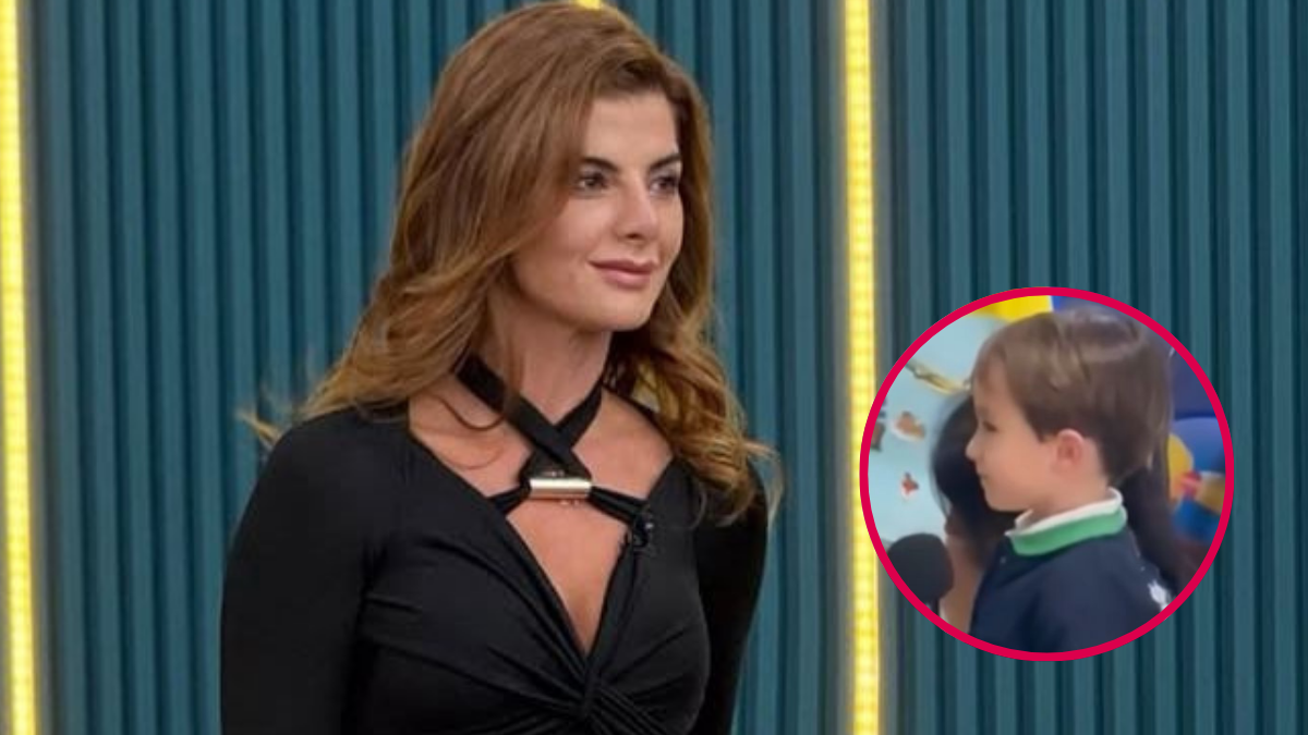 Carolina Cruz en el Set del programa y su hijo exponiendo. Crédito: @Carolinacruzosorio