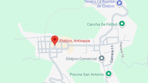 Ubicación de Ebéjico, Antioquia | Crédito: Google maps.
