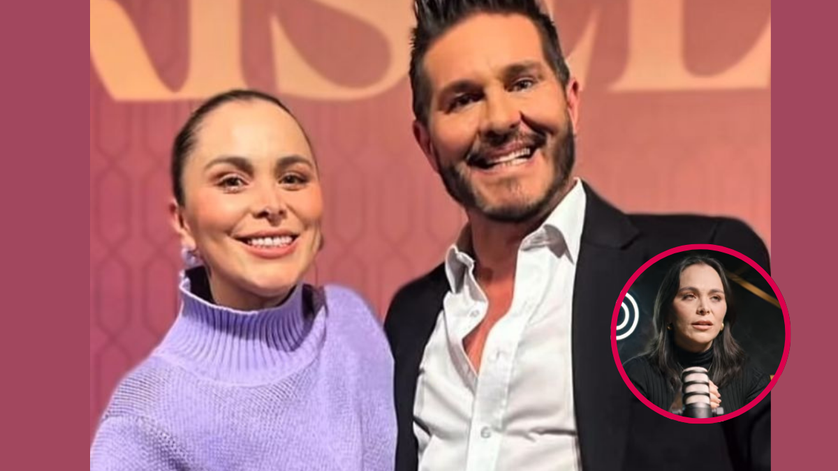 Marcelo Cezán y Michelle Gutty en un evento./ Michelle Gutty en la entrevista 'Yo creo podcast'. | Crédito: @michellegutty