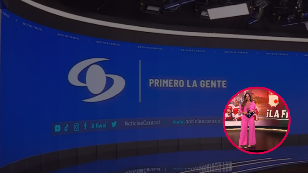 Set de Caracol Noticias y periodista en transmisión. | Crédito: @Noticiascaracol/ @Marcelamonzalve