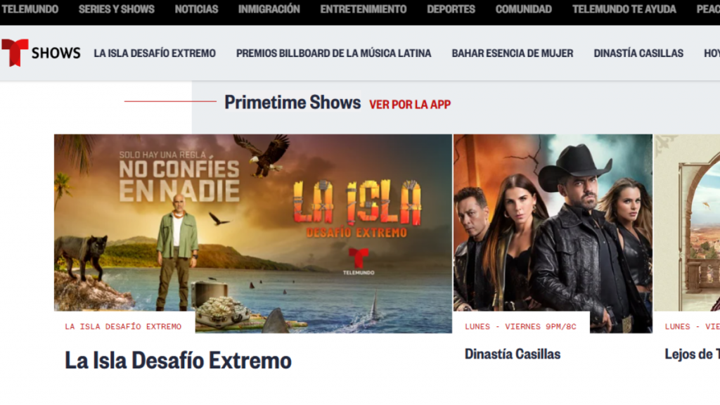 Aplicación de Telemundo. | Crédito: Telemundo