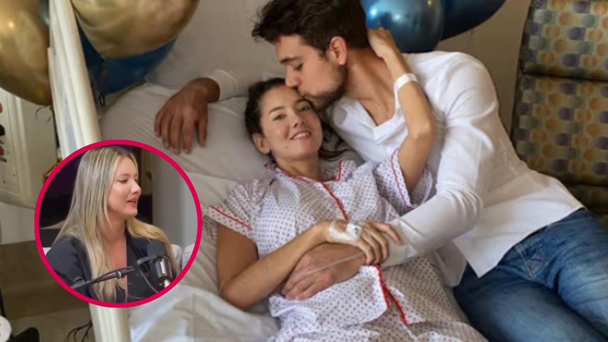 Daniela Álvarez abrazando a Lenard luego de su cirugía y en la entrevista con dermatóloga | Crédito: @Danielaalvareztv / @Karomartinezdermato