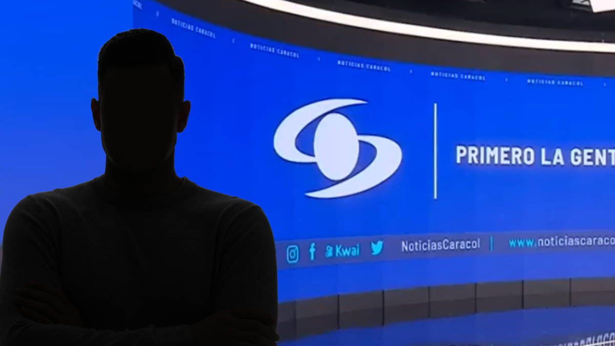 Periodista en el set de Noticias Caracol. | Crédito: @Noticiascaracol