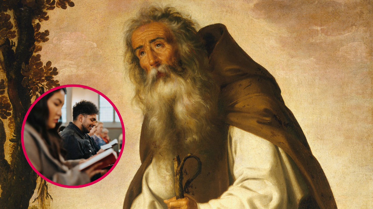 San Antonio y personas rezando. | Crédito: Getty images.