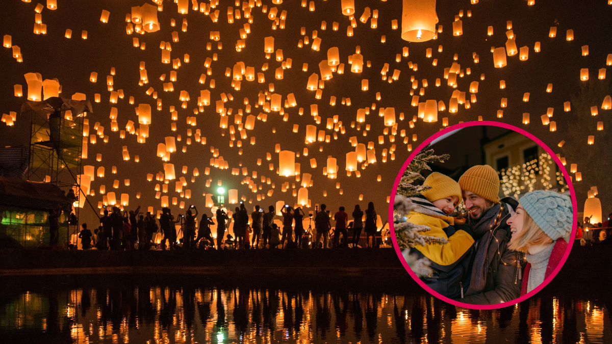 Familia emocionada en Navidad. | Crédito: Getty images.