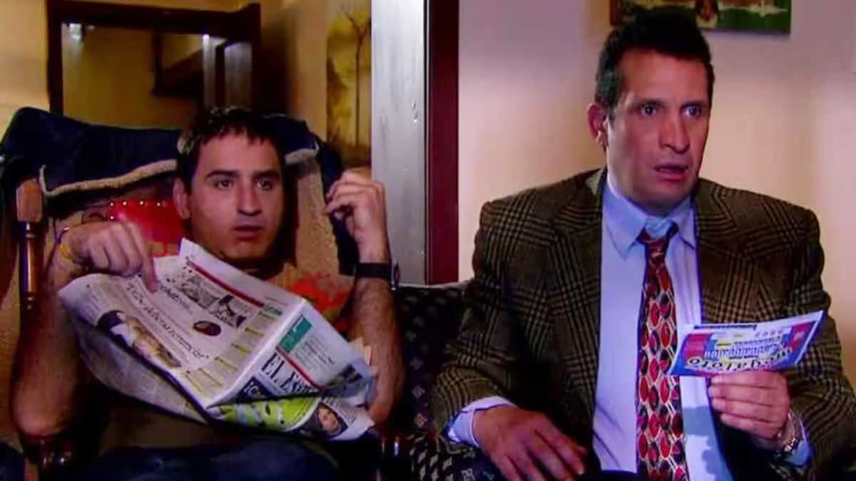 'Vecinos', escena Oscar gana la lotería. | Crédito: Caracol TV.